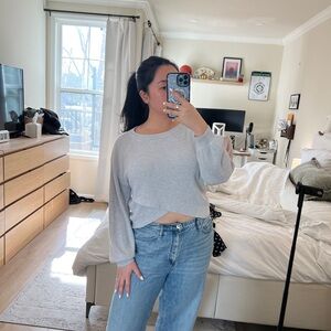 Lululemon Reversible Crossover Sweater in Heather Gray Size 8